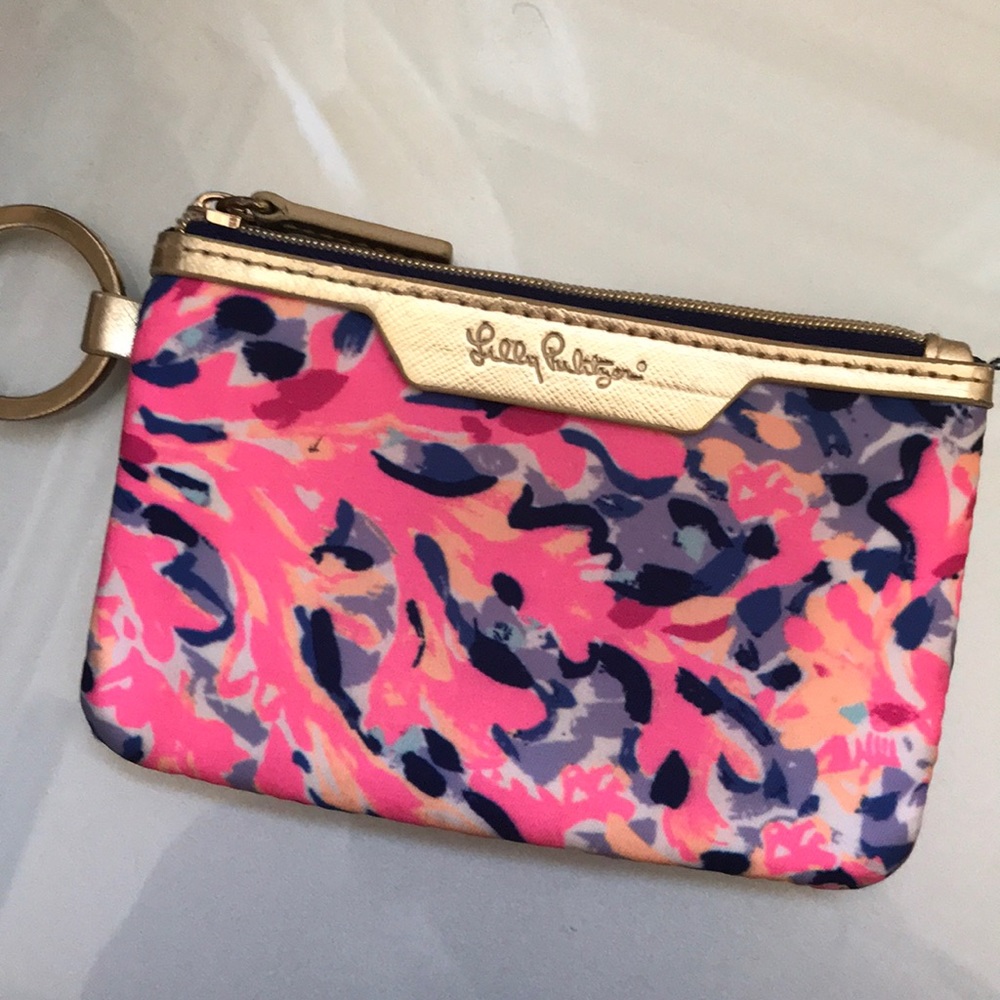 Lilly Pulitzer key pouch with ID window